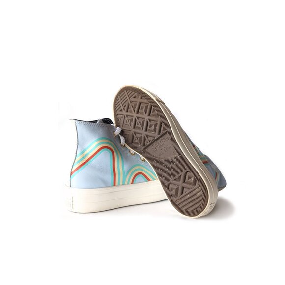 Converse Chuck Taylor All Star Hi Rainbow You Blue Leather Sneaker Size 8 - Picture 7 of 12